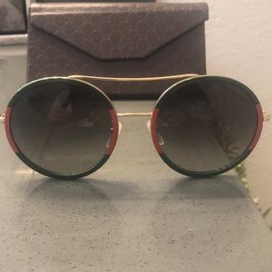 Round Frame Metal Gucci Sunglasses